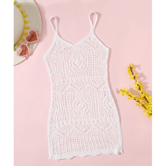 White Crochet Cami Short Cover Up - Picture 6 of 13
